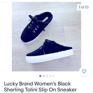 Nwt lucky brand tolini platform faux Shearling slipon sneakers and comfy.